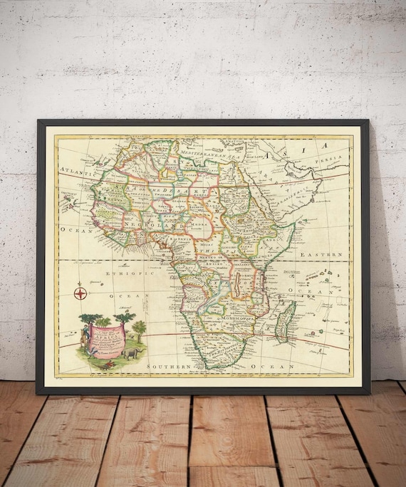 HISTORIX Vintage 1725 Africa Map Poster - 24x36 Inches, Archival Quality Print