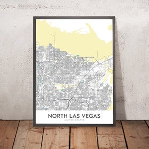 Modern City Map of North Las Vegas, NV: Aliante, Eldorado, I-15, I-215, Las Vegas Blvd