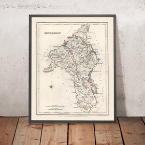 Old Map of County Roscommon by Lewis, 1844: Castlerea, Boyle, River Shannon, Lough Allen, Great Famine