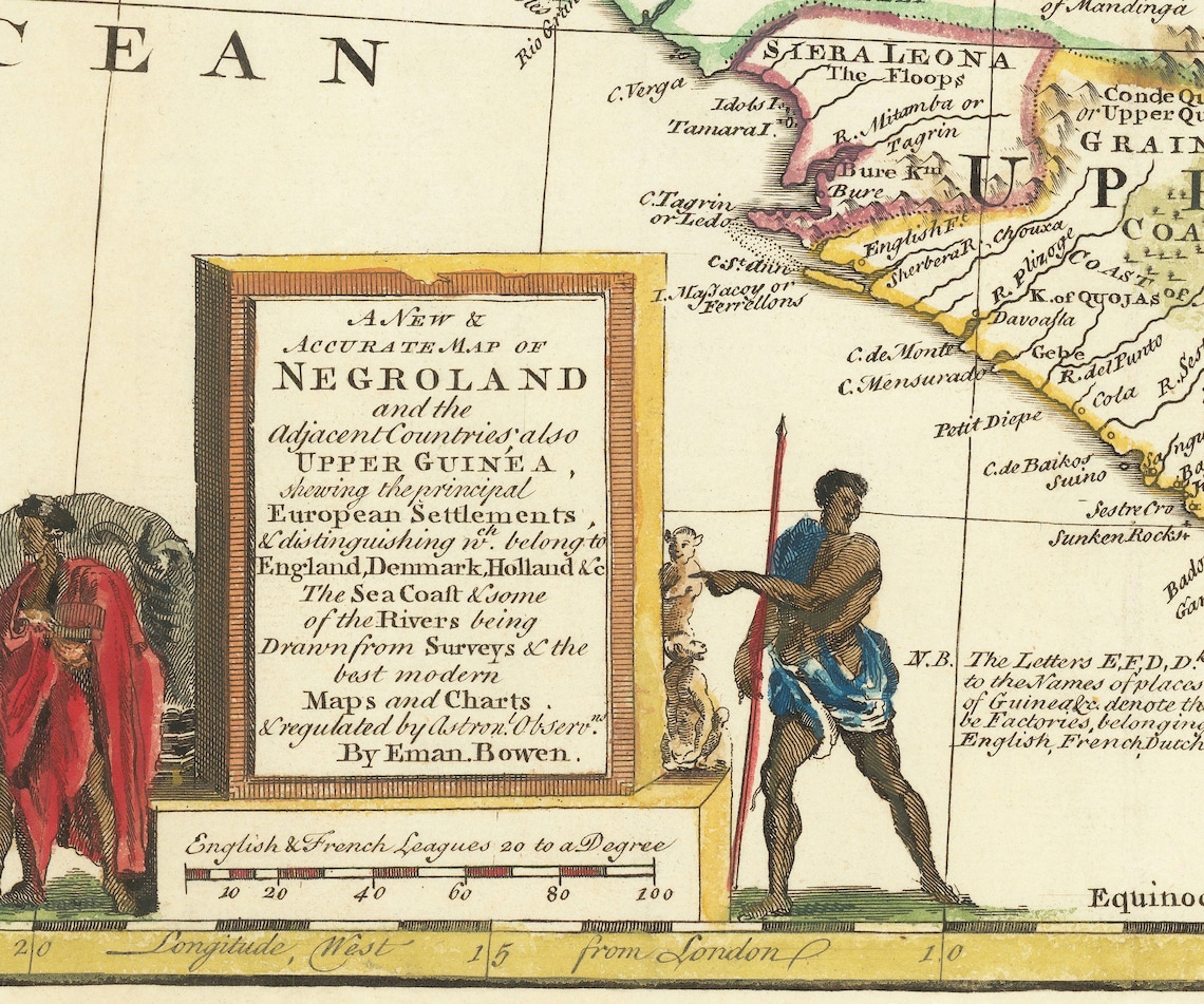 Old Map of Negroland 1747 by Bowen Pre-colonial West Africa - Etsy