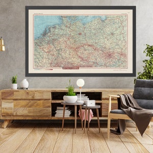 Old Map of Central Europe, 1967: Germany, Poland, Czechia, Belgium, Netherlands