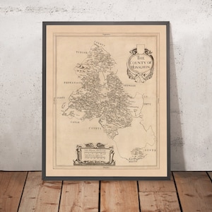 Old Map of County Monaghan, 1685: Monaghan, Glaslough, Castleblaney, Clones, Ballybay