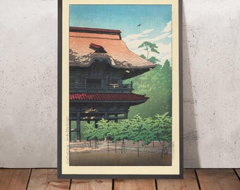 Kenchoji Temple in Kamakura by Hasui Kawase 1935