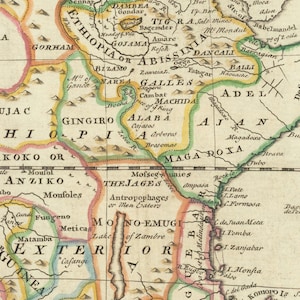 Rare Old Map of Africa, 1747 by Bowen - Pre-colonial - Slave Trade