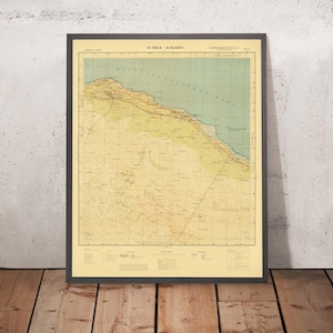 Old Map of El Alamein by German Army, 1942: WW2, Ed Daba, Trenches, Railway, Dunes