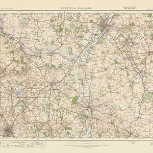 Old Ordnance Survey Map, Sheet 62 - Burton & Walsall, 1925: Cannock ...