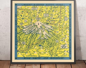 Old Map of Mount Rainier National Park, 1940: Columbia Crest, Paradise Inn, Wonderland Trail, Reflection Lake, Longmire