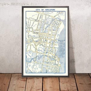 Old Map of Singapore City, 1950: Downtown Core, Kampong Glam