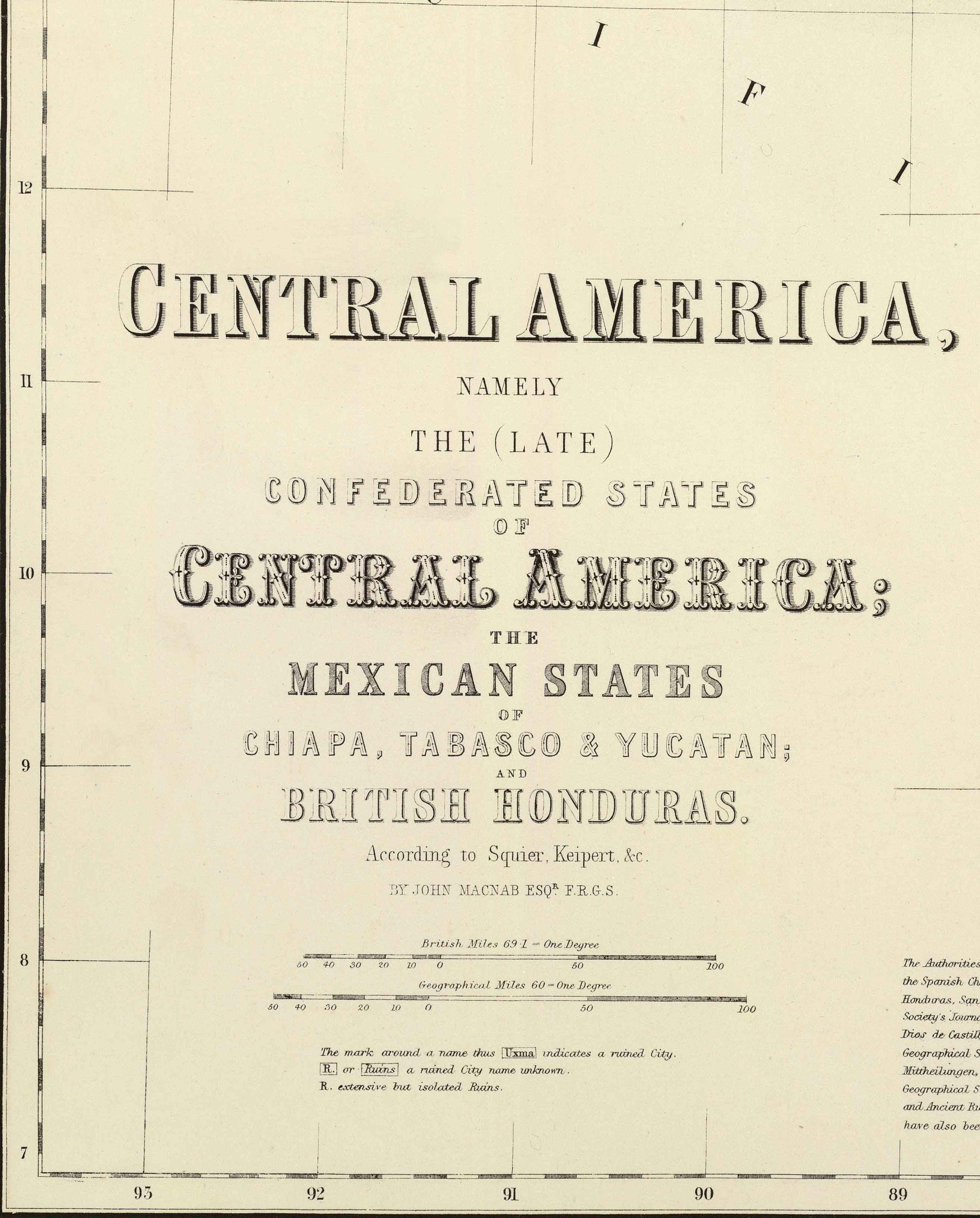 Old Map of Central America & Mayan Cities 1872 by Fullarton - Etsy UK