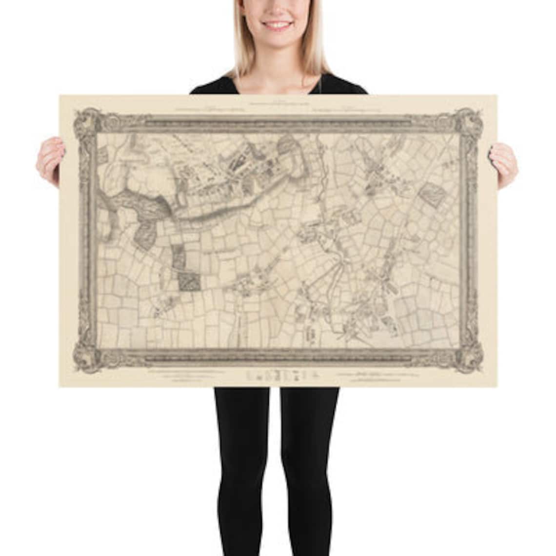 Sw20 Map Old Map of South West London in 1746 by John Rocque - Wimbledon ...