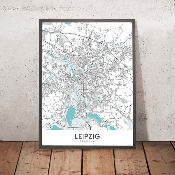 Stilvolle Map Of Leipzig Bild