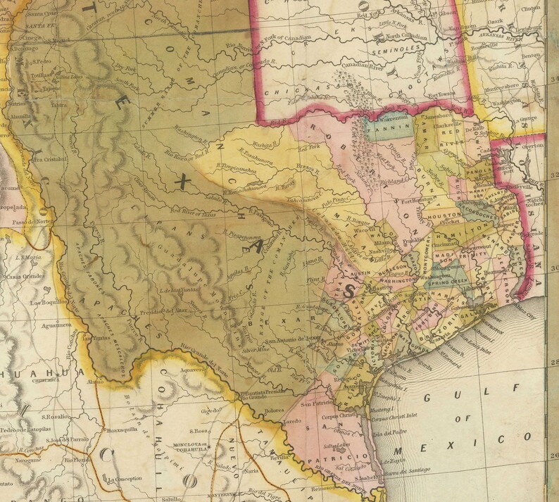 Old Map of the Western USA, 1846 by Mitchell - Big California & Oregon ...