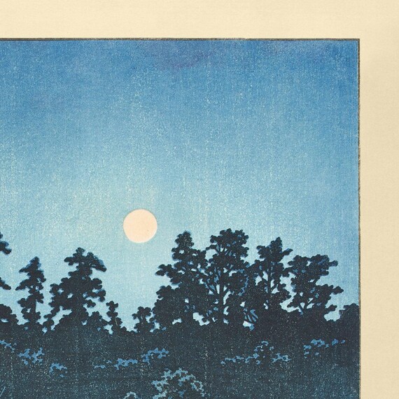 川瀬巴水作「あやしの満月」1935年 - Etsy 日本