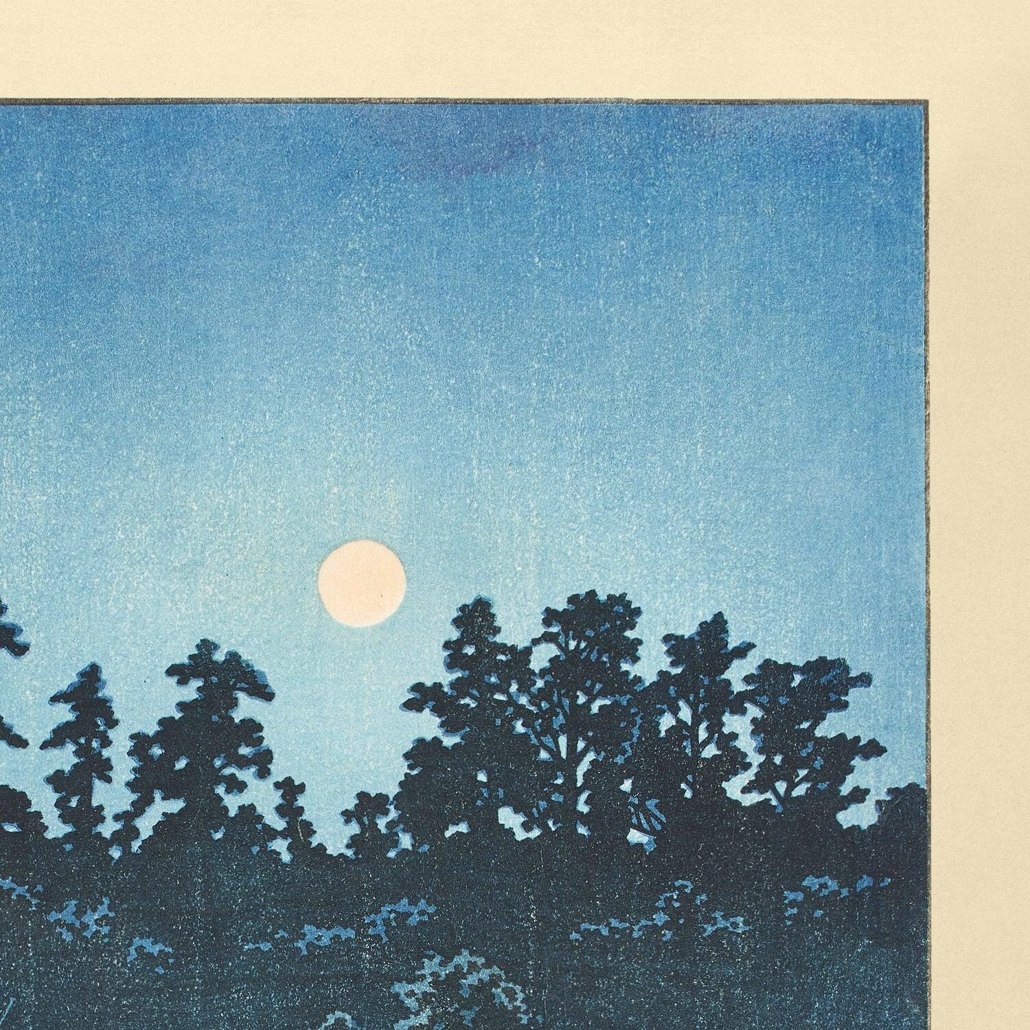 川瀬巴水作「あやしの満月」1935年 - Etsy 日本