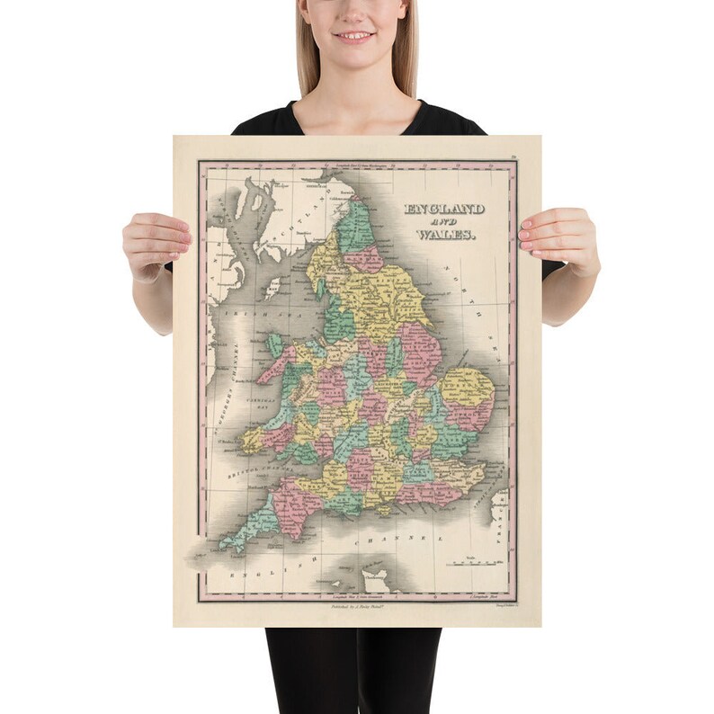 Old Map of Counties in England & Wales 1827 Historic County - Etsy UK