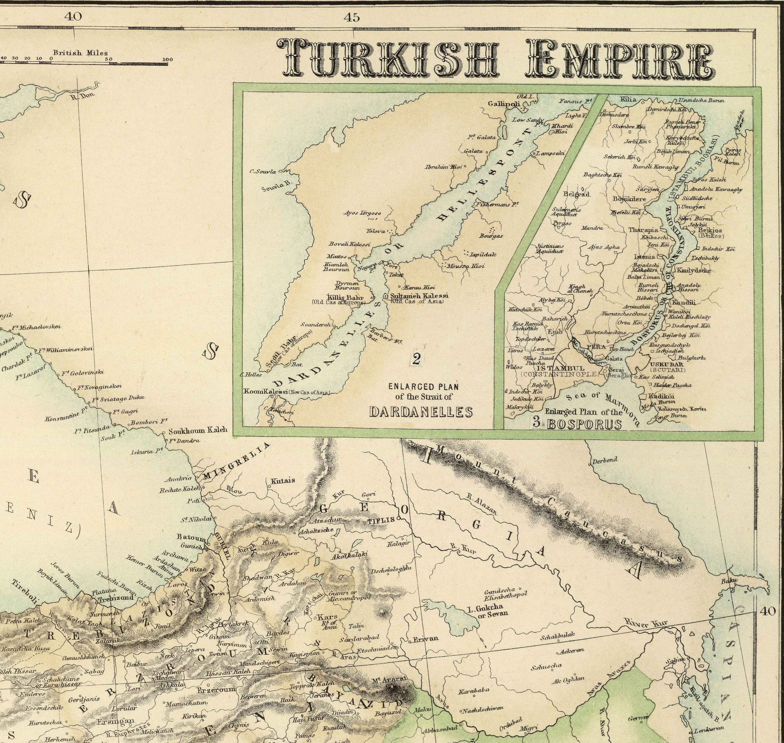 Old Map of the Turkish / Ottoman Empire, 1872 by Fullarton - Byzantine ...