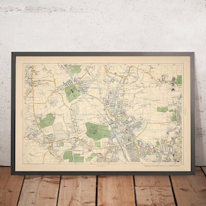 Old Map of North London by Bacon, 1900: Colney Hatch, Alexandra Park, Muswell Hill, Hornsey, Palmers Green