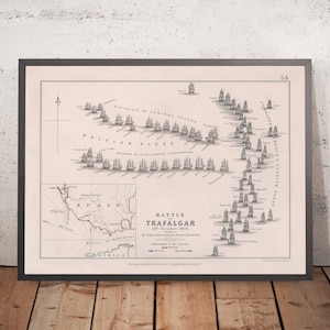 Battle of Trafalgar: The British Fleet breaking the French and Spanish line by AK Johnston, 1852