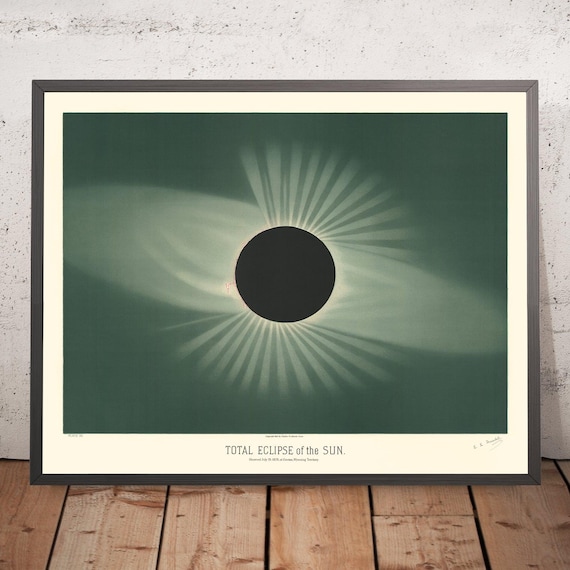 The Total Eclipse of the Sun by Etienne Leopold Trouvelot, 1882 - Etsy