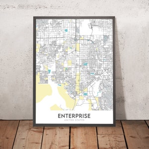 Modern City Map of Enterprise, NV: Downtown, Enterprise High School, US-95, 169, 317
