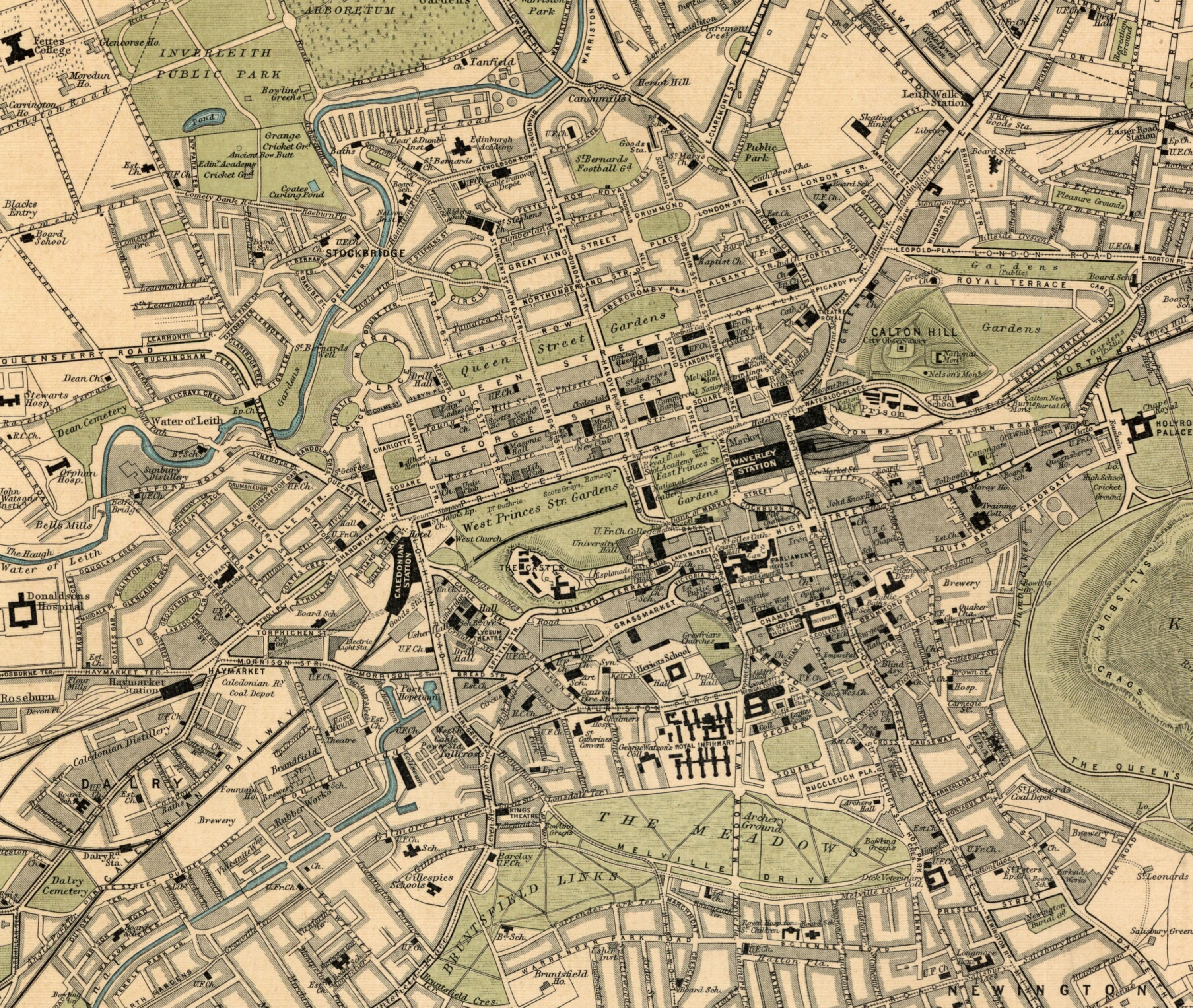 Alte Karte von Edinburgh 1912 von J Bartholomew Leith Etsy Österreich