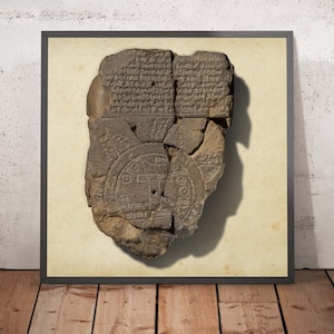 Babylonian World Map on Paper, 6th Century BCE: World's Oldest Clay Tablet Map, Akkadian Cuneiform
