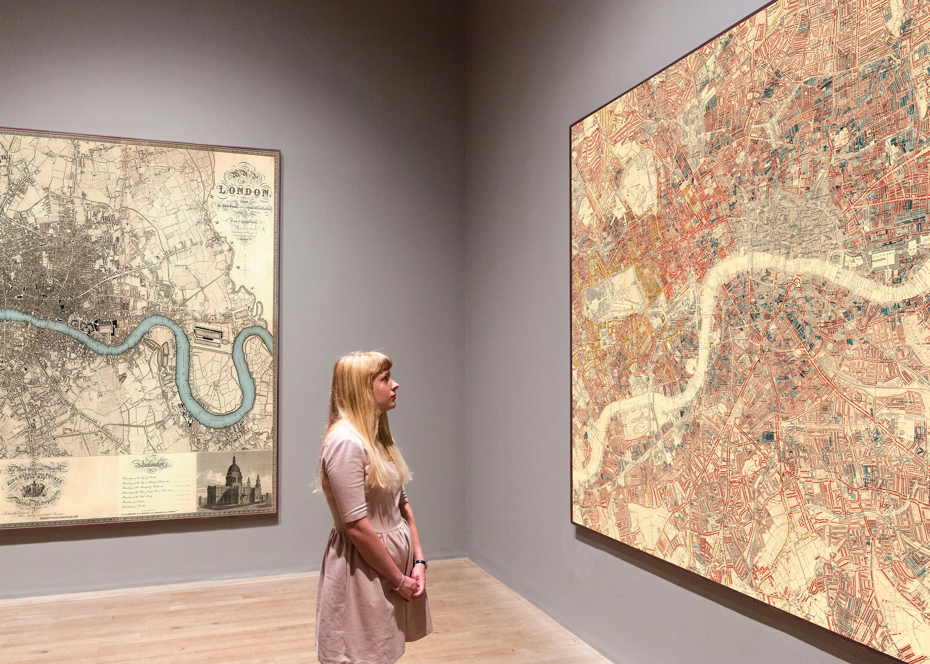 チャールズ・ブースによるロンドンの巨大な古い貧困地図、1888 チャールズ・ブースによるロンドンの巨大な古い貧困地図、1888
