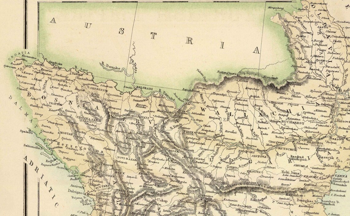 Old Map of the Turkish / Ottoman Empire, 1872 by Fullarton - Byzantine ...