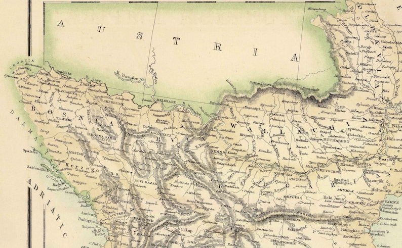 Old Map of the Turkish / Ottoman Empire, 1872 by Fullarton - Byzantine ...