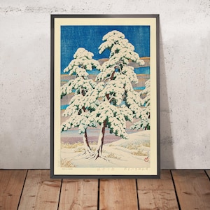 Pine Trees After Snow by Hasui Kawase 1935