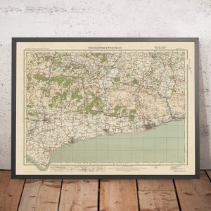 Old Ordnance Survey Map, Sheet 133 - Chichester & Worthing, 1925: Bognor Regis, Littlehampton, Selsey, Worthing, Midhurst