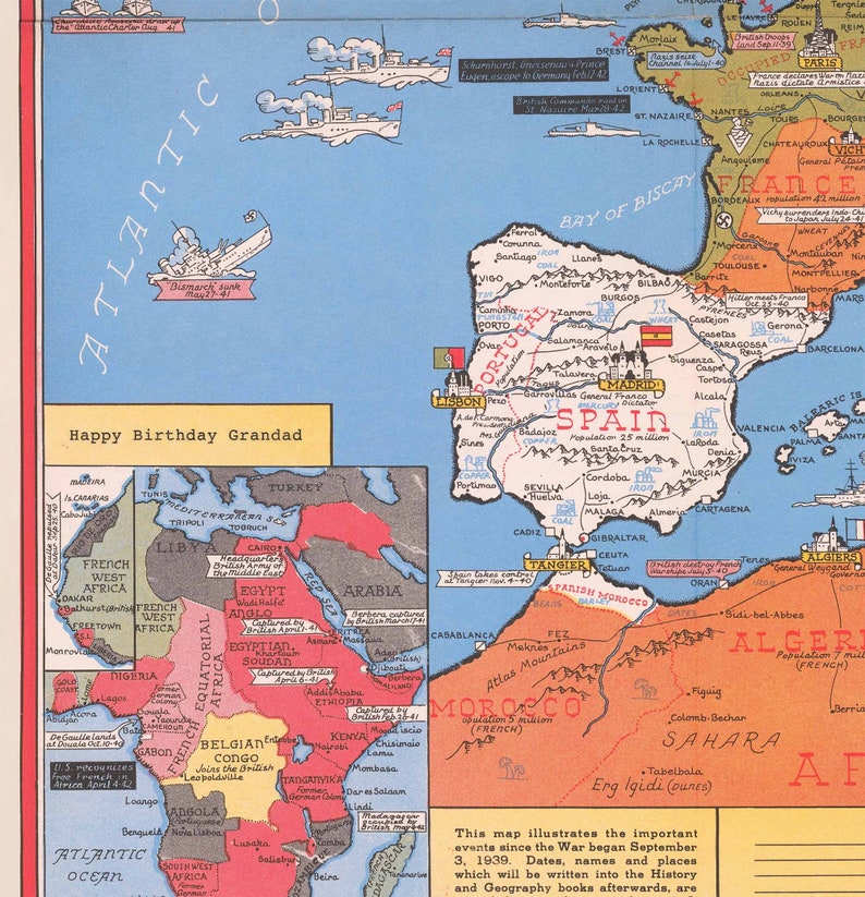 Mapa pictórico Japón, el objetivo de la Segunda Guerra Mundial, 1942 por Ernest Chase Antiguo gráfico de bombardeos de la Segunda Guerra Mundial China, Japón, Corea Enmarcado, Sin marco imagen 5