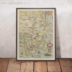 Rare Pigafetta Map of Africa, 1598: Ancient Chart of Nile, Sahara, Cape of Good Hope, Madagascar