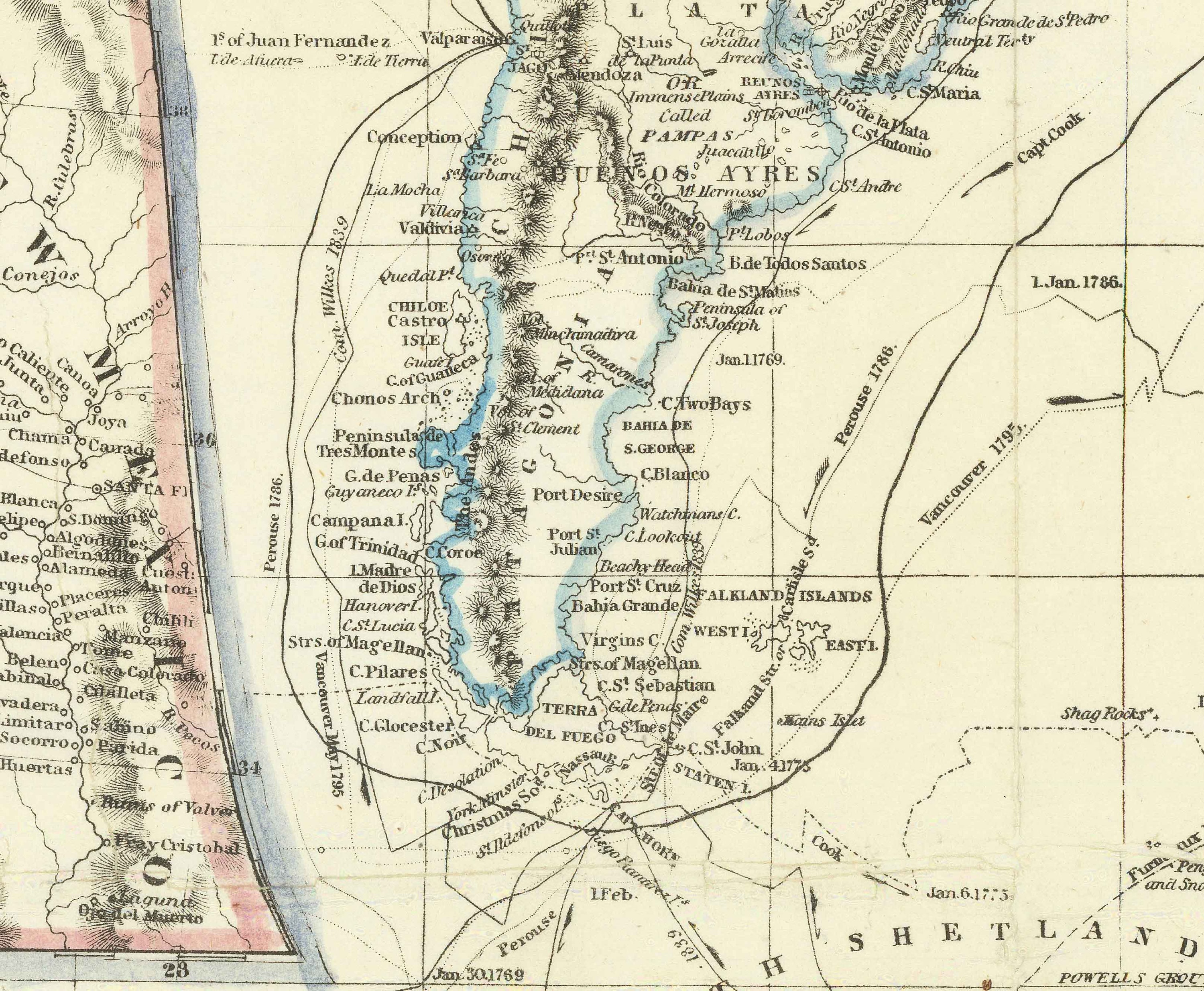 1849 年のカリフォルニア ゴールド ラッシュの古地図 (Ensign & Thayer