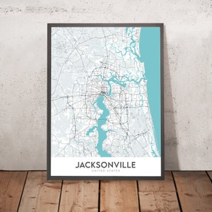 Modern City Map of Jacksonville, FL: Riverside, Springfield, San Marco, I-95, I-295