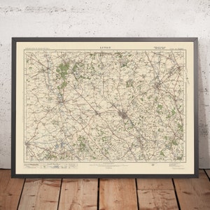 Old Ordnance Survey Map, Sheet 95 - Luton, 1925: Leighton Buzzard, Hitchin, Stevenage, Dunstable, Milton Keynes