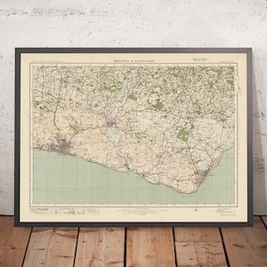 Old Ordnance Survey Map, Sheet 134 - Brighton & Eastbourne, 1925: Lewes, Newhaven, Burgess Hill, Hassocks, Hailsham