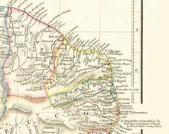 古代 ブラジル 1932 ブラジルの古地図、1832年、アロースミス作 - 植民地時代の南アメリカ
