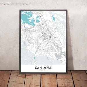 Modern City Map of San Jose, CA: Willow Glen, Rose Garden, Japantown, I-280, CA-85