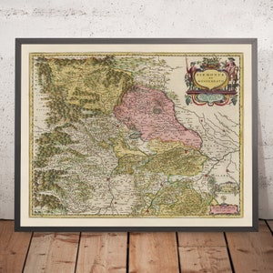 Alte Karte von Piemont & Monferrato, Italien von Joan Blaeu, 1665: Turin, Alessandria, Asti, Casale Monferrato, Vercelli
