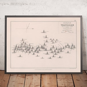 Battle of Trafalgar: Positions in the Battle by AK Johnston, 1852