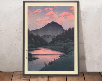 Mt. Kamaga, Hida with Dawn Sky von Hasui Kawase, 1935