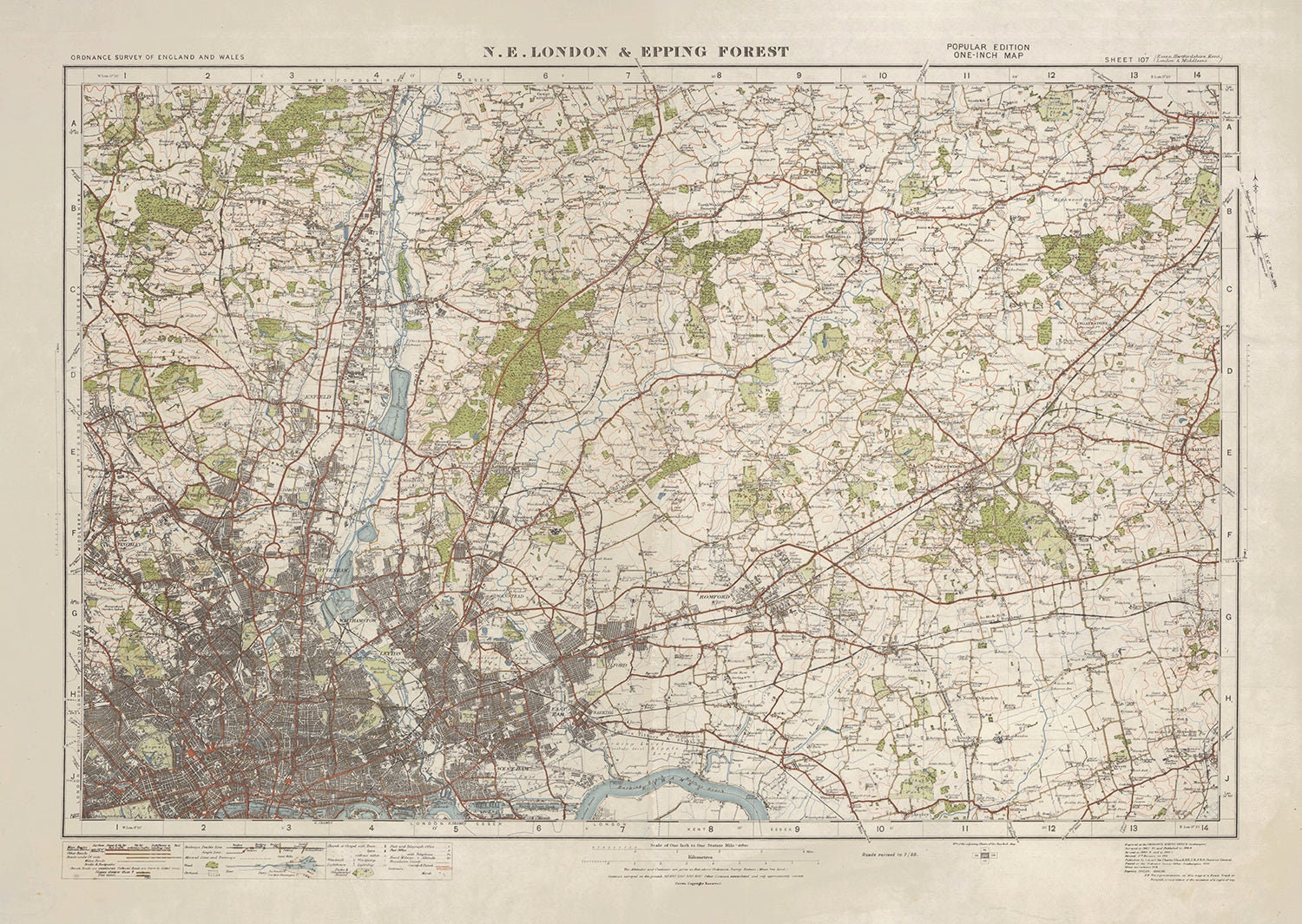 Old Ordnance Survey Map, Sheet 107 London Epping Forest