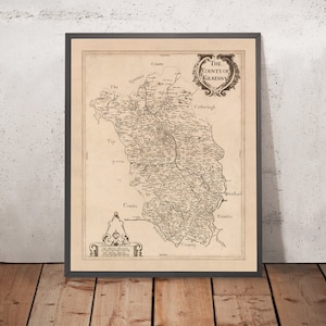 Old Map of County Kilkenny by Petty, 1685: Kilkenny, Callan, Thomastown, Jerpoint Abbey, Black Castle