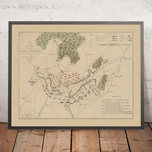 Battle of Waterloo, British & French Positions, 1815: Napoleonic War