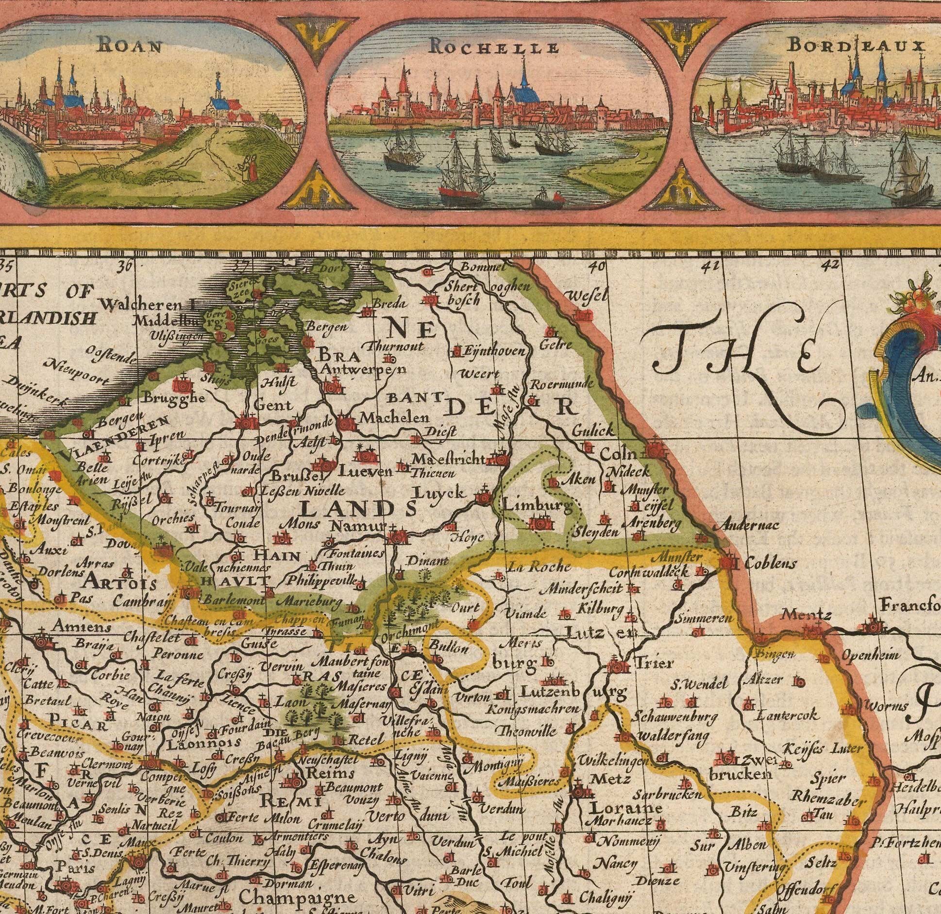 Old Map of France, 1627 by John Speed - Belgium, Normandy, Brittany ...