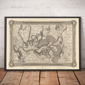Old Map of South East London in 1746 by John Rocque - Chislehurst, Bromley, Mottingham, Southend, Widmore, SE6, SE12, SE9, SE13