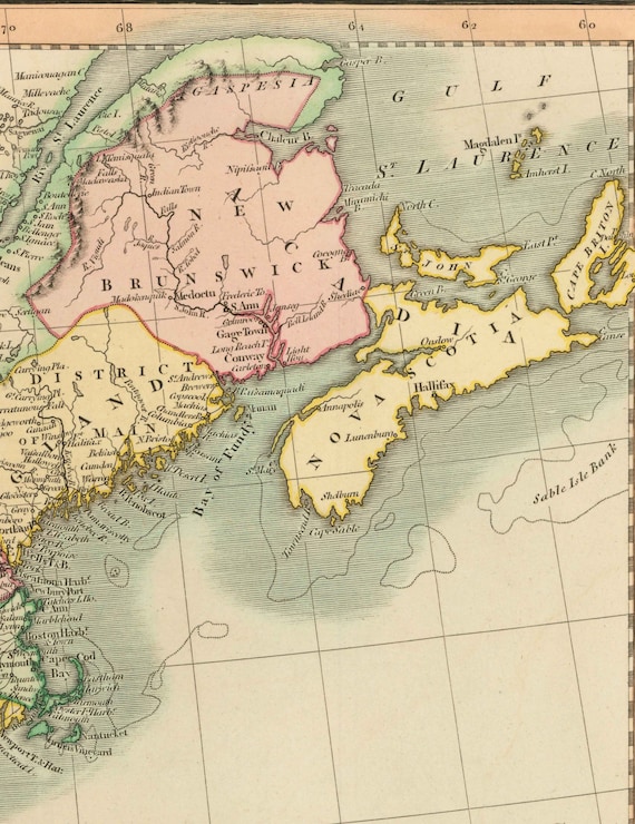 Old Map of USA, 1806 by John Cary - Early Federalist USA - Large