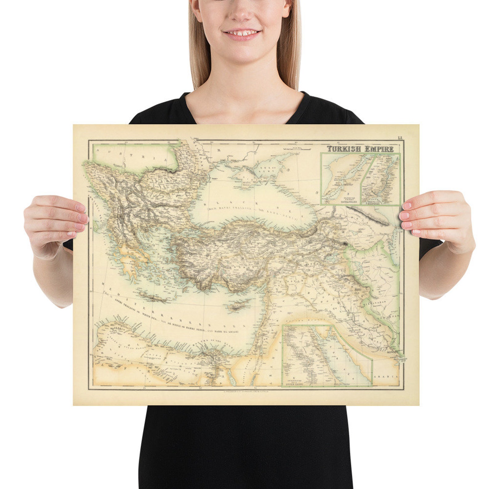 Old Map of the Turkish / Ottoman Empire, 1872 by Fullarton - Byzantine ...