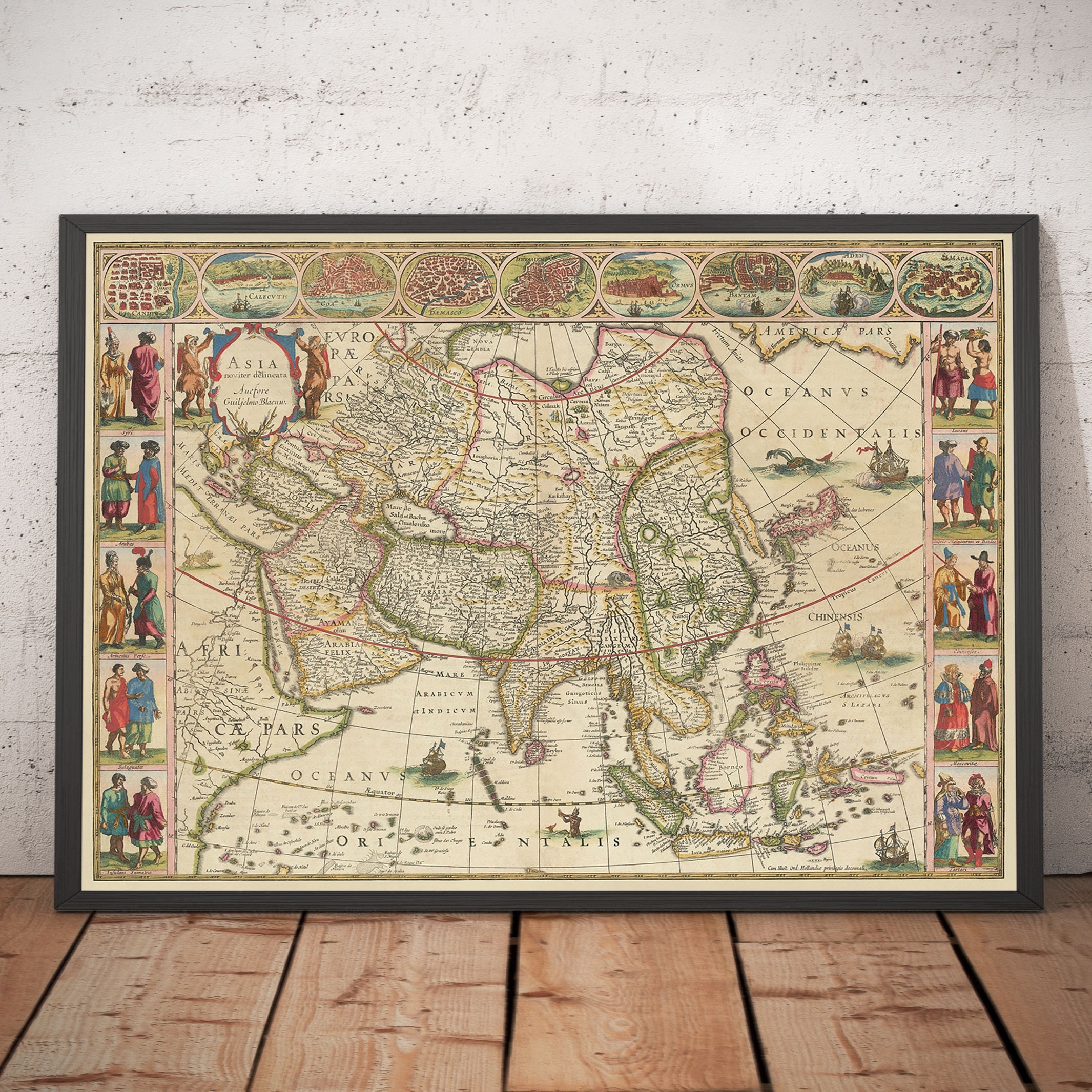 Old Map of Asia, 1640 by Willem Blaeu - Colonial East Indies